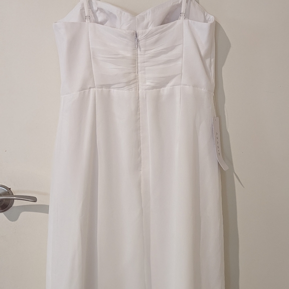 White Chiffon Azazie Justina Dress - Picture 2 of 8